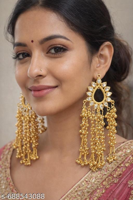 Gold plated traditional Kashmiri earrings